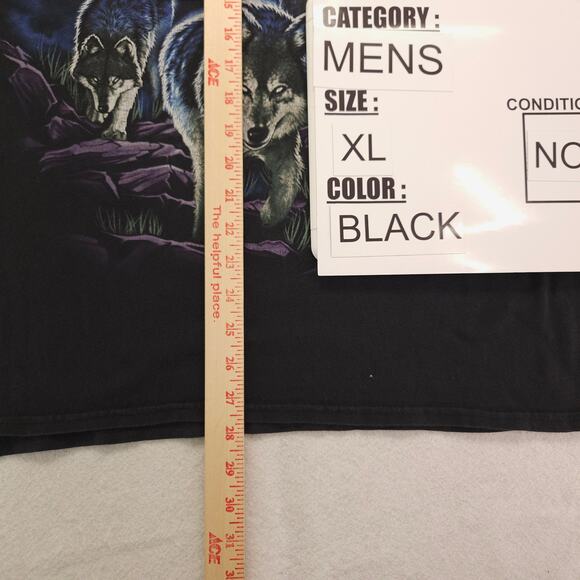 DOM Wolf Close Graphic Short Sleeve T Shirt Mens Size Extra Large XL Black - Picture 8 of 9